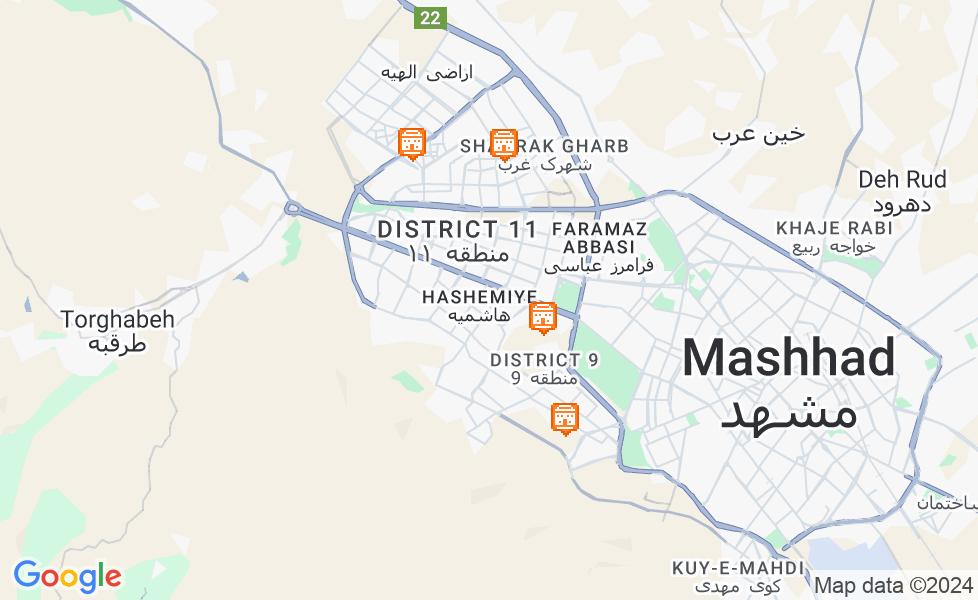 马什哈德地图. 点击地图,激活地图功能! google static map