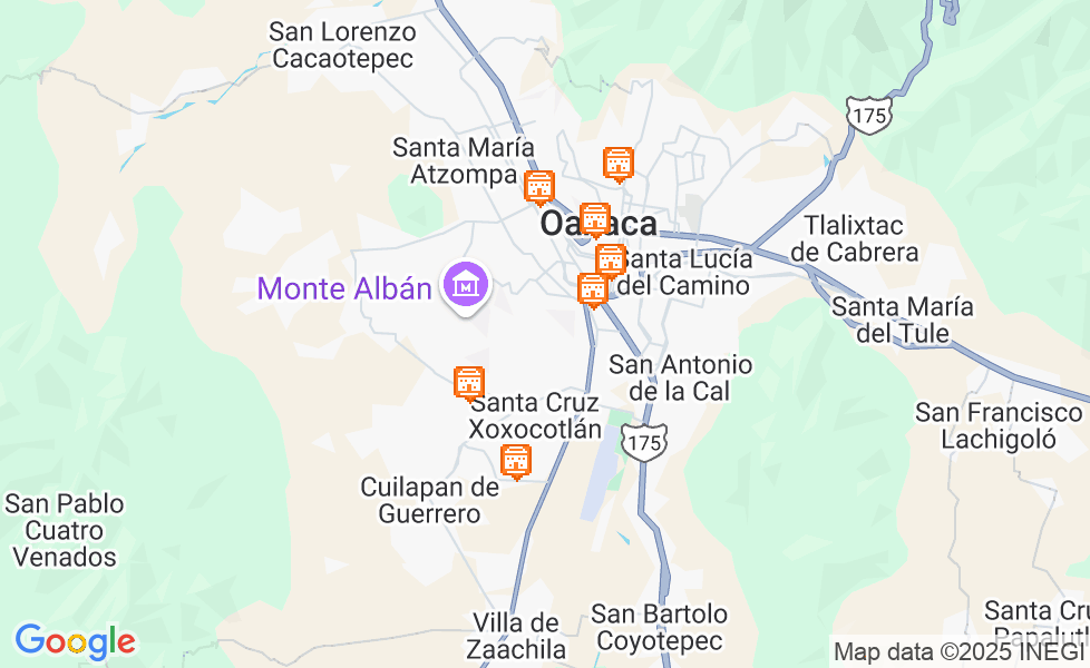 瓦哈卡-德华雷斯地图. 点击地图,激活地图功能! google static map