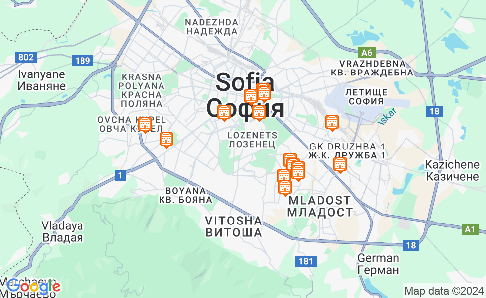 索非亚地图. 点击地图,激活地图功能! google static map
