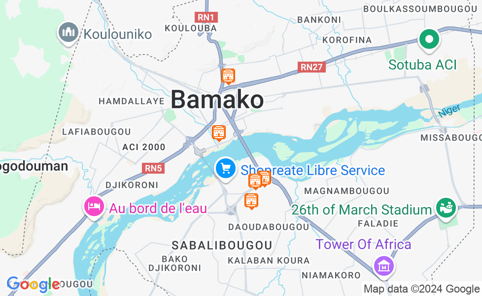 巴马科地图. 点击地图,激活地图功能! google static map