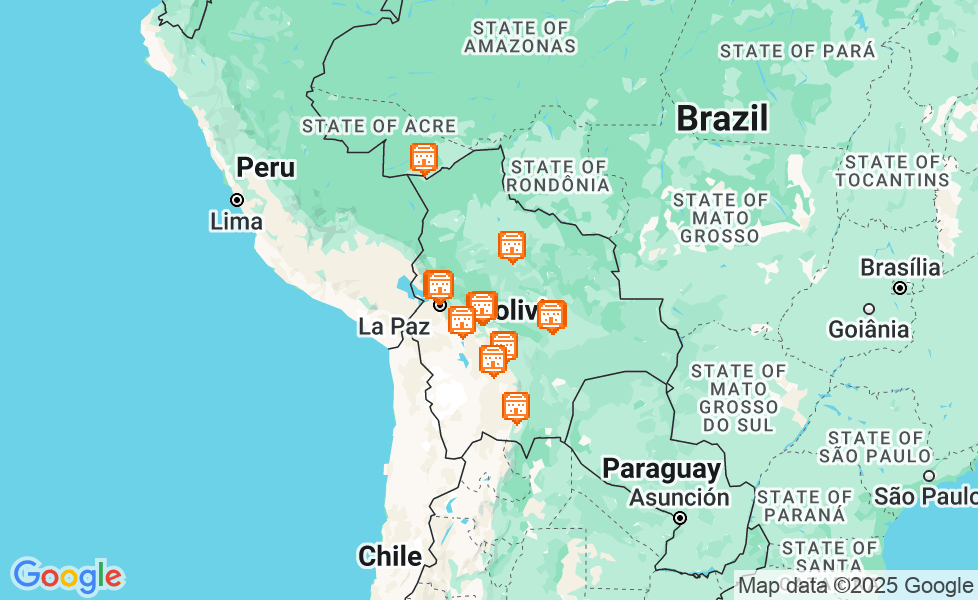 玻利維亞地图. 点击地图,激活地图功能! google static map